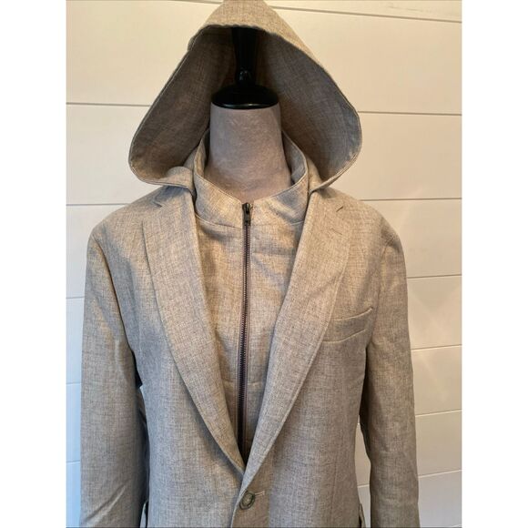 GIASONE Austin Hood Detachable Hood Casual Blazer Jacket Sport Coat Size 42 - Picture 2 of 12